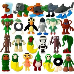 24PCS Italian Brainrot Meme Shark Figures Toys, 2 Inch Tralalero Tralala Action
